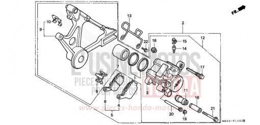 REAR BRAKE CALIPER (CB750F2) CB750F2S de 1995